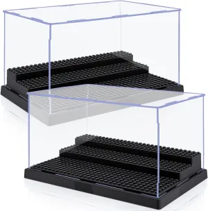 Display Case for Minifigure Action Figures Blocks, Removable Acrylic Display Box Storage for Collection Bricks Blocks Toys Models Minifigures