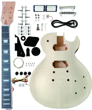 DIY Single Cut Electric Guitar Kits with Mahogany Body and Neck - Rosewood Fingerboard and All Components Included