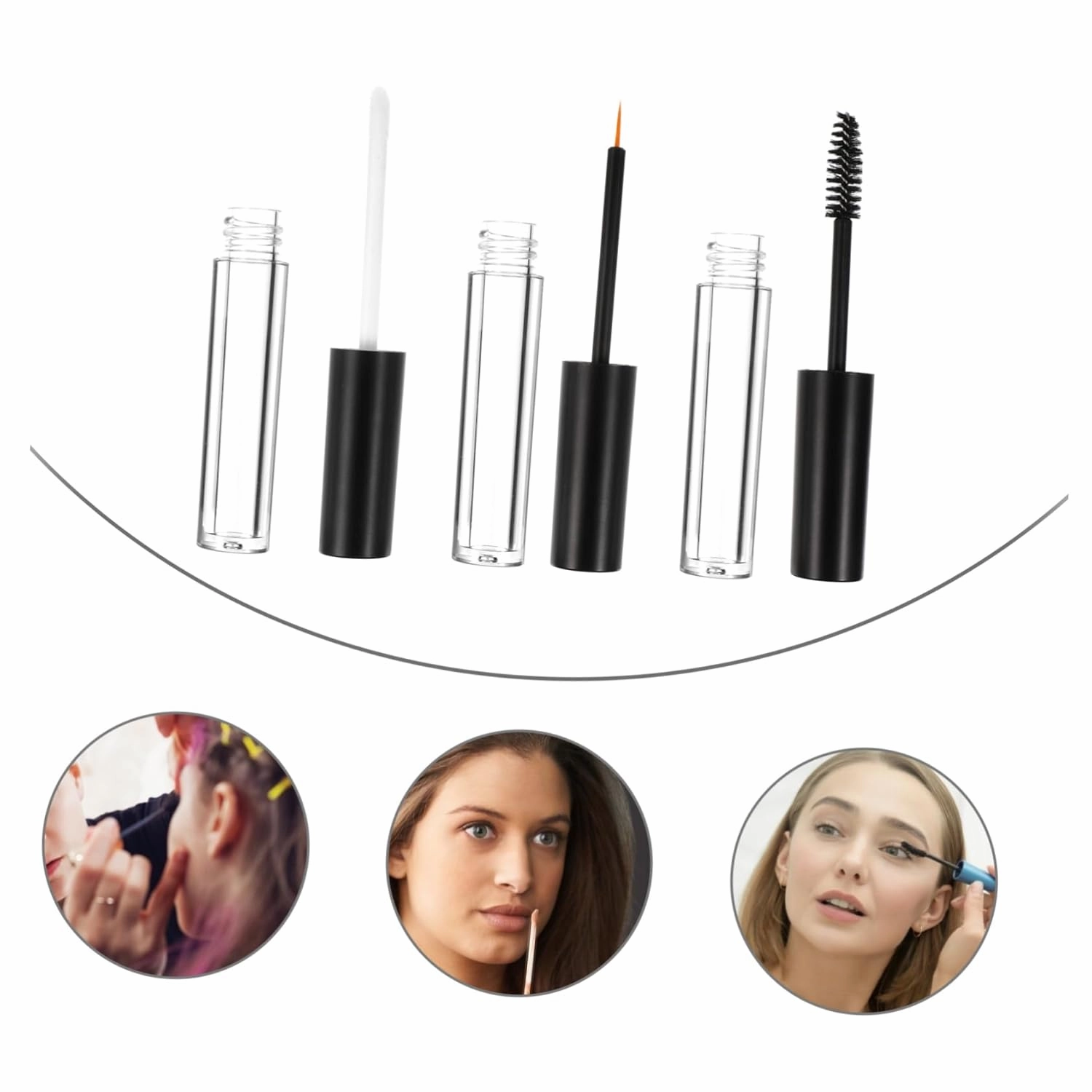 DOITOOL 18pcs Premium Empty Eyelash Cream Container Matte Caps Transparent Makeup Tubes for Mascara Lip Gloss Eyeliner Durable and Portable Cosmetic Bottles for Personal Collection and