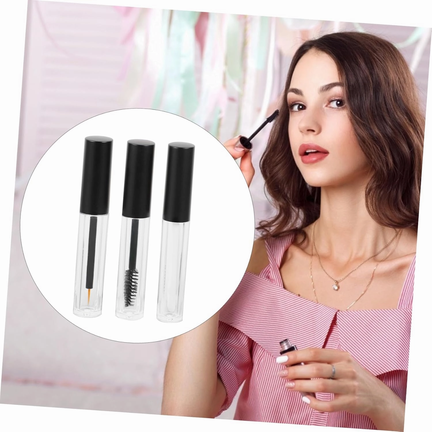 DOITOOL 18pcs Premium Empty Eyelash Cream Container Matte Caps Transparent Makeup Tubes for Mascara Lip Gloss Eyeliner Durable and Portable Cosmetic Bottles for Personal Collection and