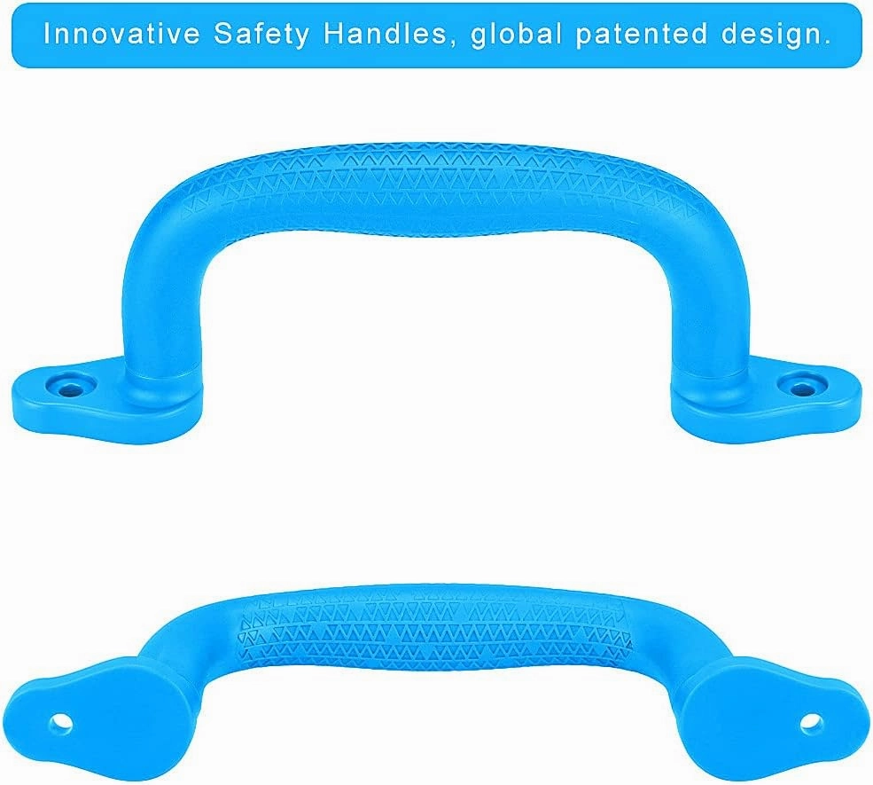 Dolibest Set of 4 Safety Playground Handles,Swing Set Kids Safety Hand Grips for Playset, Climbing Frame, Play House,Climbing Frame, Play House Handles(Blue)