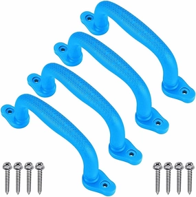 Dolibest Set of 4 Safety Playground Handles,Swing Set Kids Safety Hand Grips for Playset, Climbing Frame, Play House,Climbing Frame, Play House Handles(Blue)