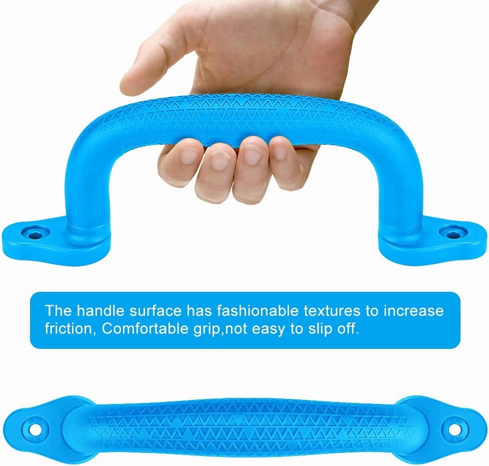 Dolibest Set of 4 Safety Playground Handles,Swing Set Kids Safety Hand Grips for Playset, Climbing Frame, Play House,Climbing Frame, Play House Handles(Blue)