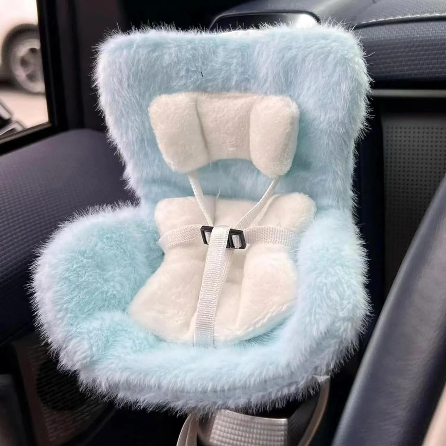 Doll Car Seat Air Vent Clip, Car Seat for Doll with Air Vent Clip, Cute Safety Carseat with Soft Cushion, Cars Air Vent Decoration & Displaying Doll Accessories(Blue)