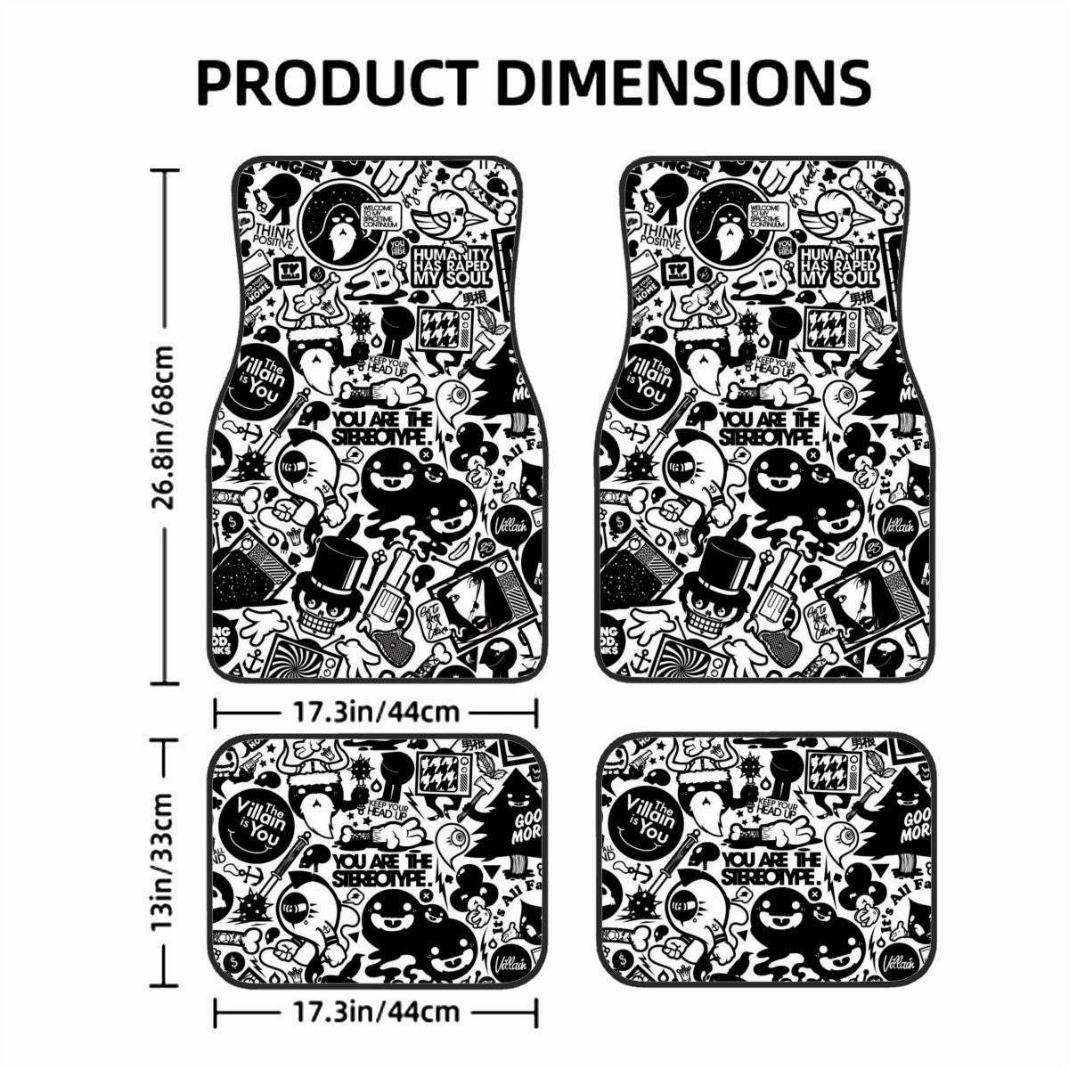 Doodle Collage Automotive Floor Mats