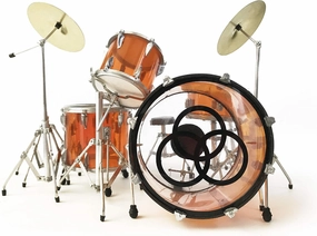 Drum Kit Led Zeppelin, John Bonham, Tribute Vistalite Transparent Amber Mini Drum Set Replica Collectible