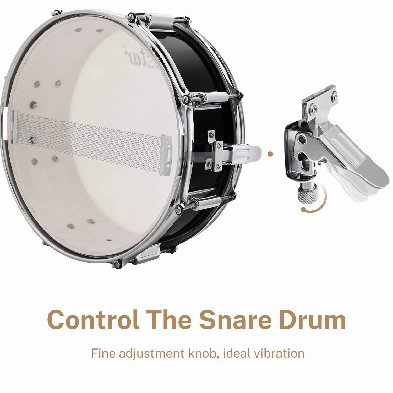 Drum Set Eastar 22 inch for Adults, 5 Piece Full Size Drum Kit Junior Beginner with Pedal Cymbals Stands Stool and Sticks, Mirror Black