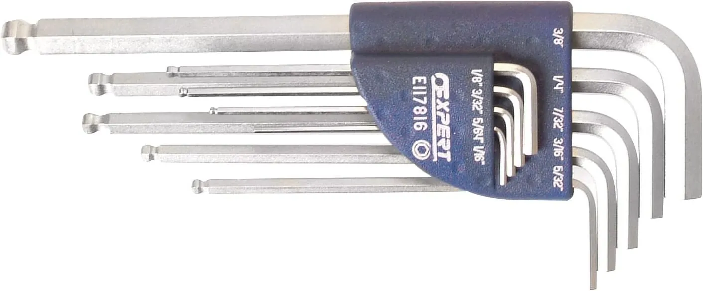 E117816B 3/32-3/8-inch Hex Key Set with Long Ball End Imperial (9 Pieces)