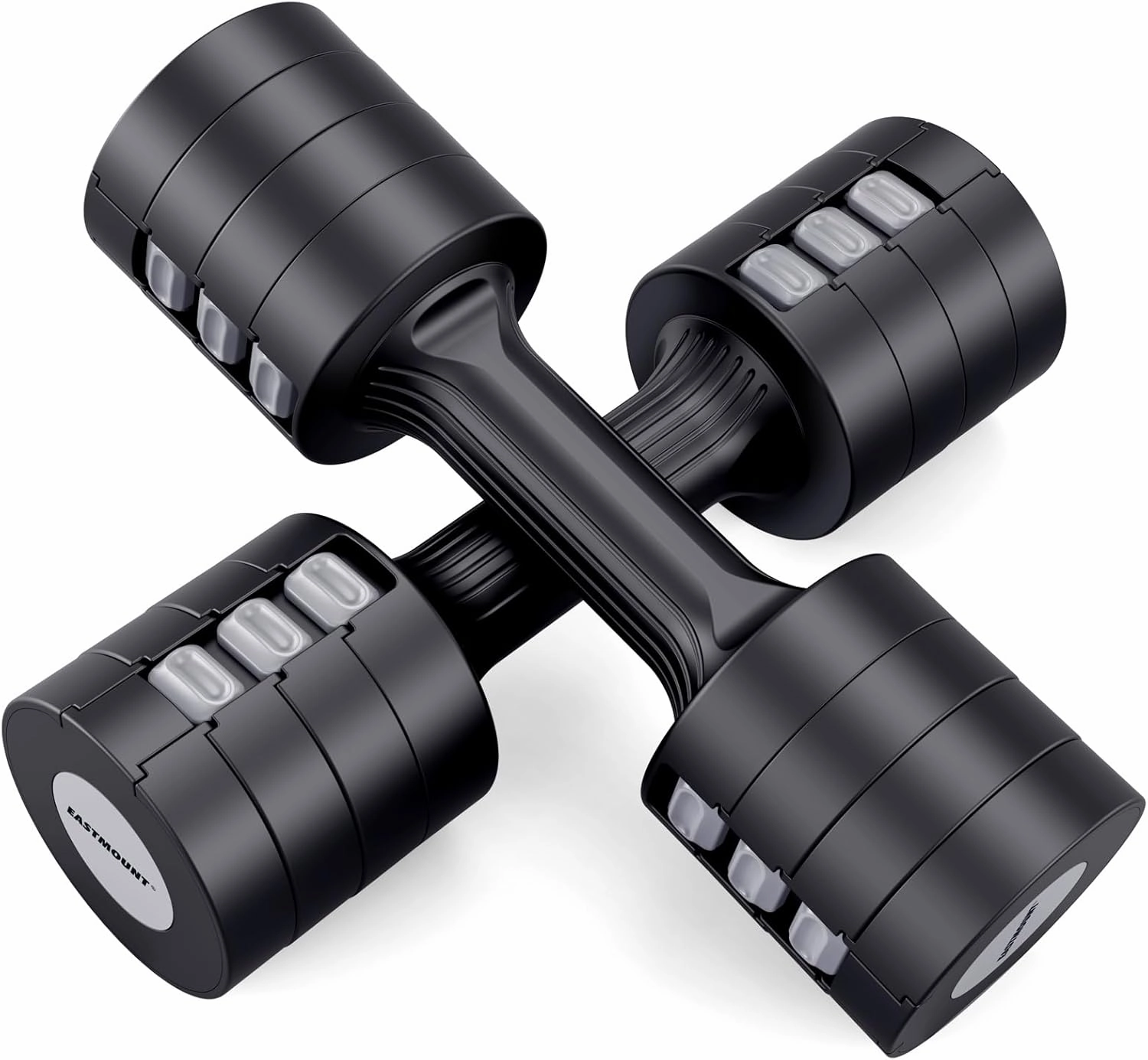 EAST MOUNT Adjustable Dumbbells 5 lb Dumbbells Set of 2 / Pair 10 lb Total Free Weights 6 in 1 Women Hand Weights for Home,Office,Gym Exercise Training 2lb 3lb 4lb 5lb Fast Adjust