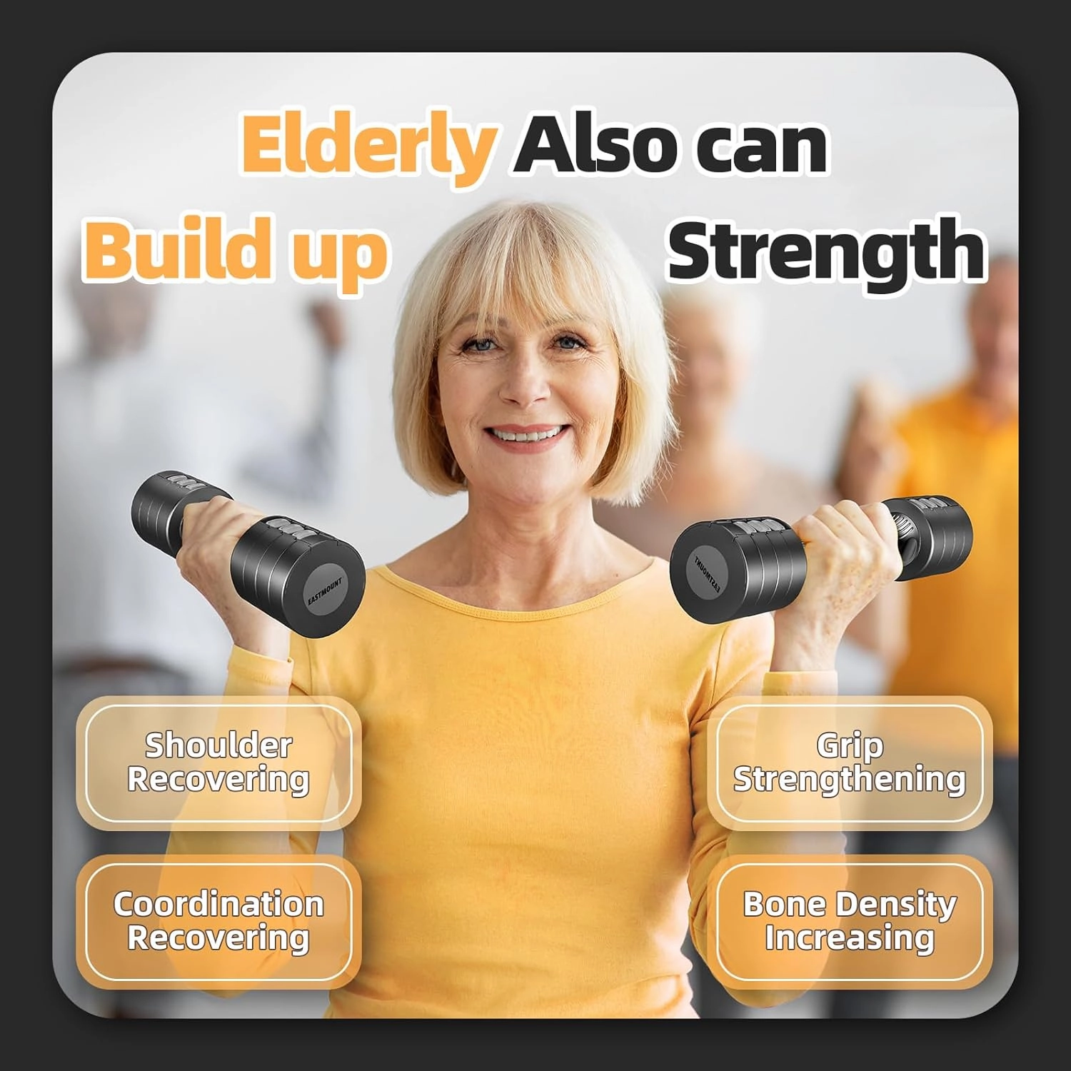 EAST MOUNT Adjustable Dumbbells 5 lb Dumbbells Set of 2 / Pair 10 lb Total Free Weights 6 in 1 Women Hand Weights for Home,Office,Gym Exercise Training 2lb 3lb 4lb 5lb Fast Adjust