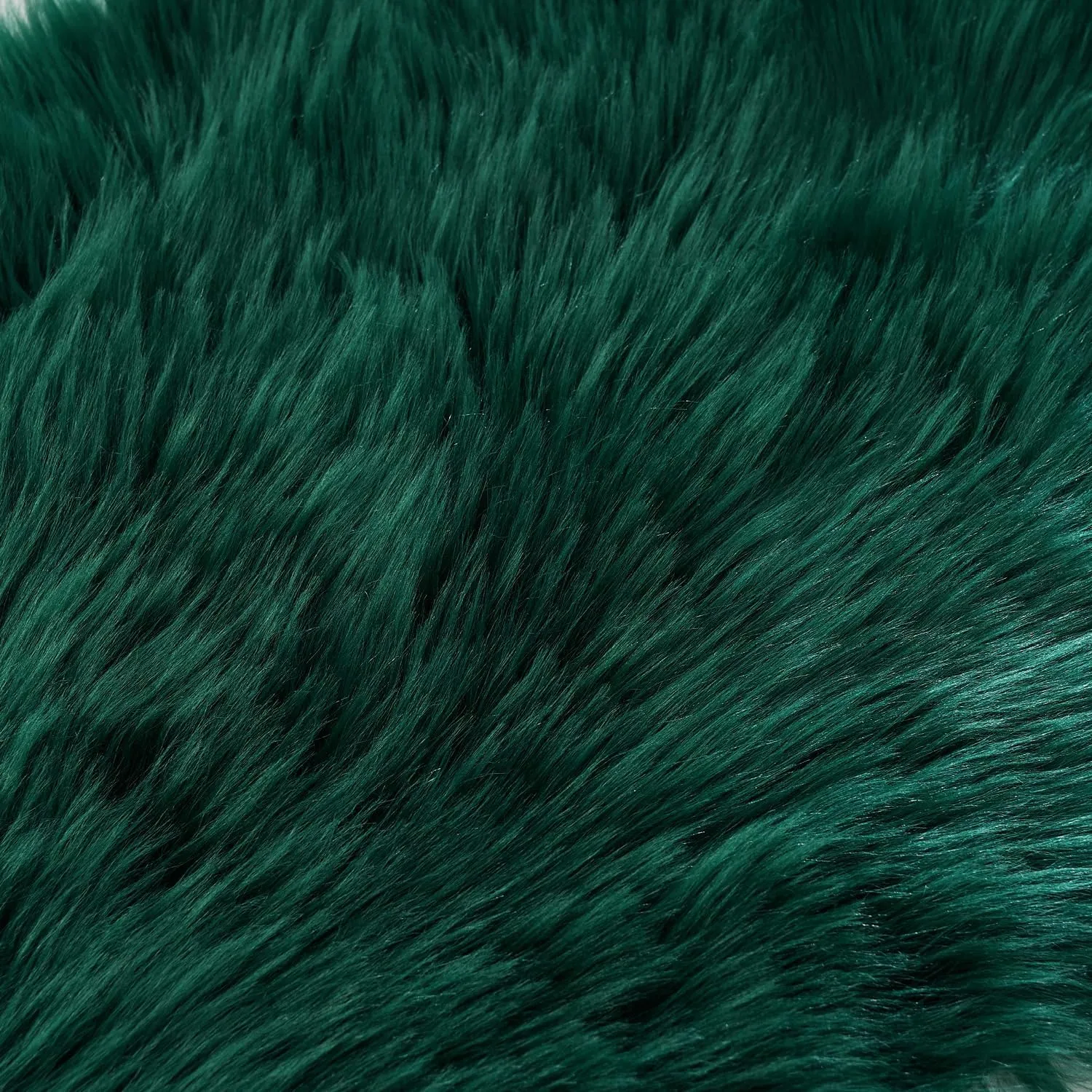 EasyJoy Ultra Soft Fluffy Shaggy Area Rug Faux Fur Rug Chair Cover Seat Pad Fuzzy Area Rug for Bedroom Floor Sofa Living Room (2 x 3 ft Sheepskin, Dark Green)