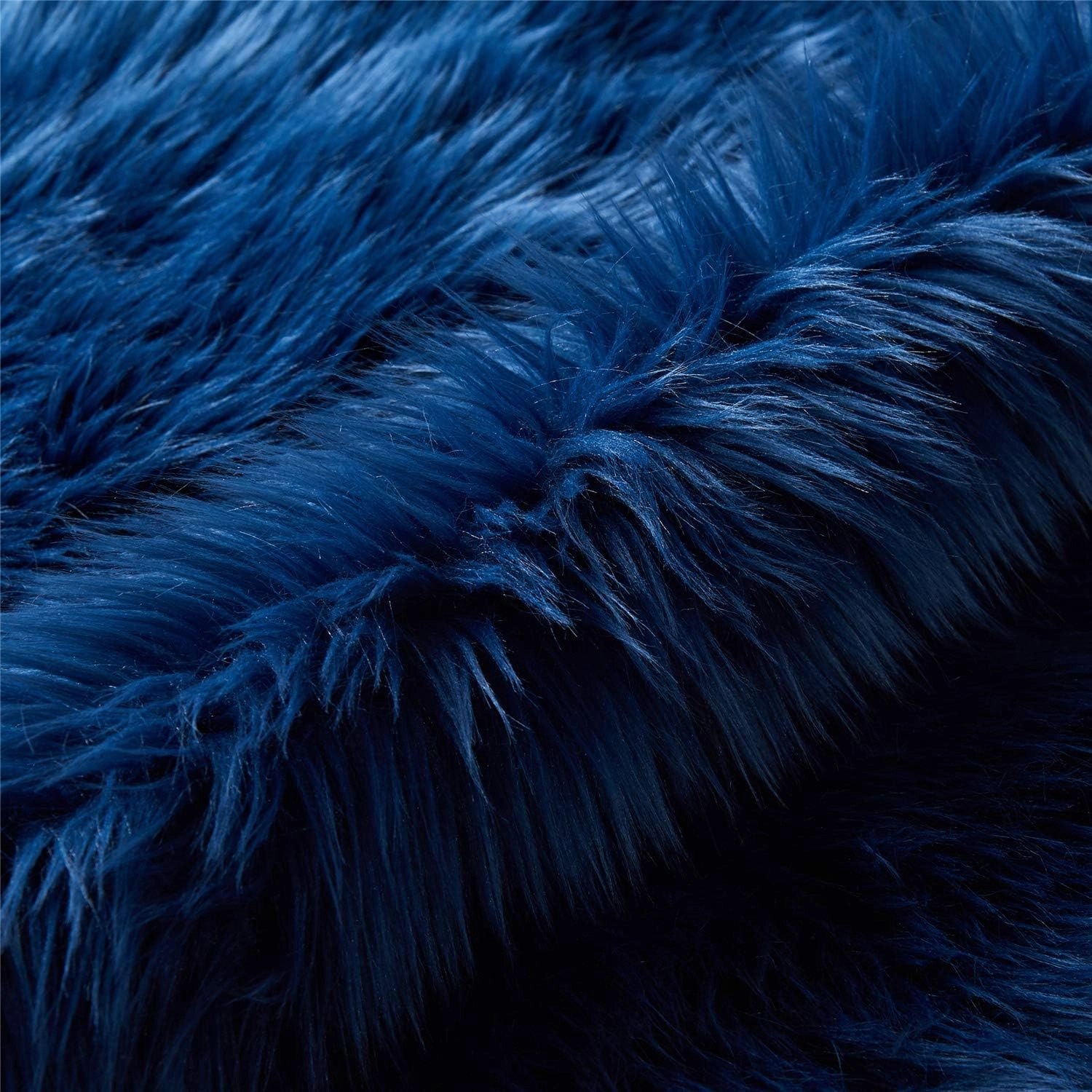 EasyJoy Ultra Soft Fluffy Shaggy Area Rug Faux Fur Rug Chair Cover Seat Pad Fuzzy Area Rug for Bedroom Floor Sofa Living Room (2 x 3 ft Sheepskin, Dark Blue)