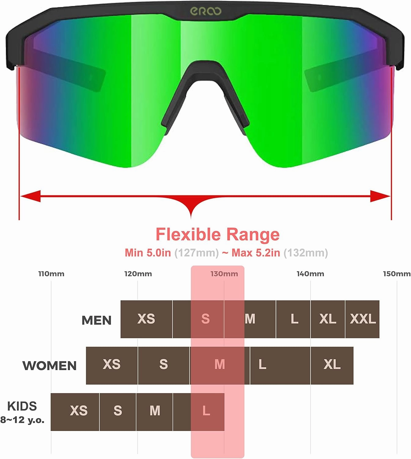Eazyrun Polarized Small Sports Sunglasses for Youth Women, Baseball Softball Cycling Running Pickleball