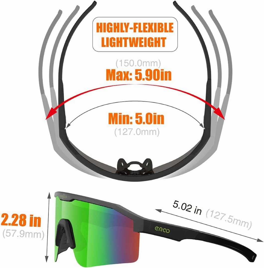 Eazyrun Polarized Small Sports Sunglasses for Youth Women, Baseball Softball Cycling Running Pickleball