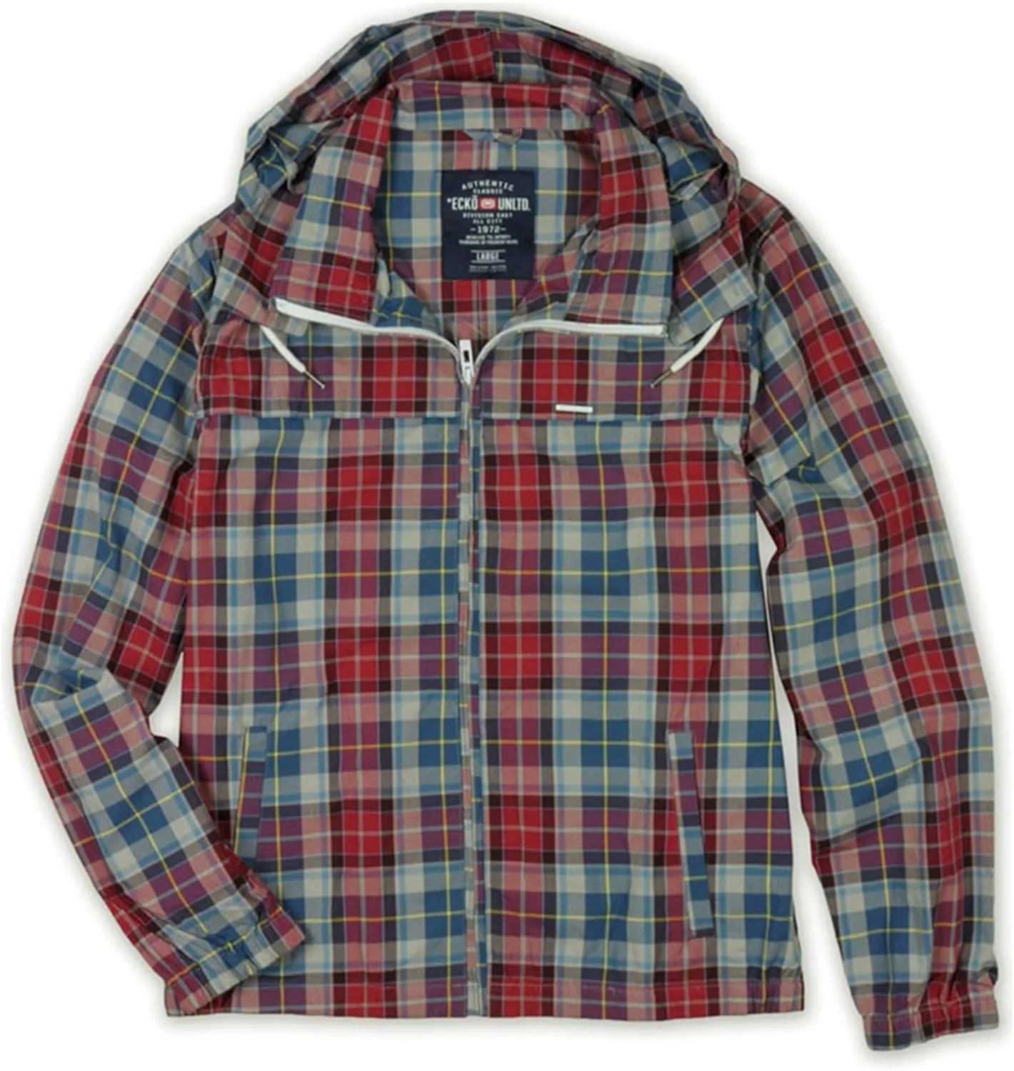 Ecko Unltd. Mens Cross Country Plaid Windbreaker Jacket