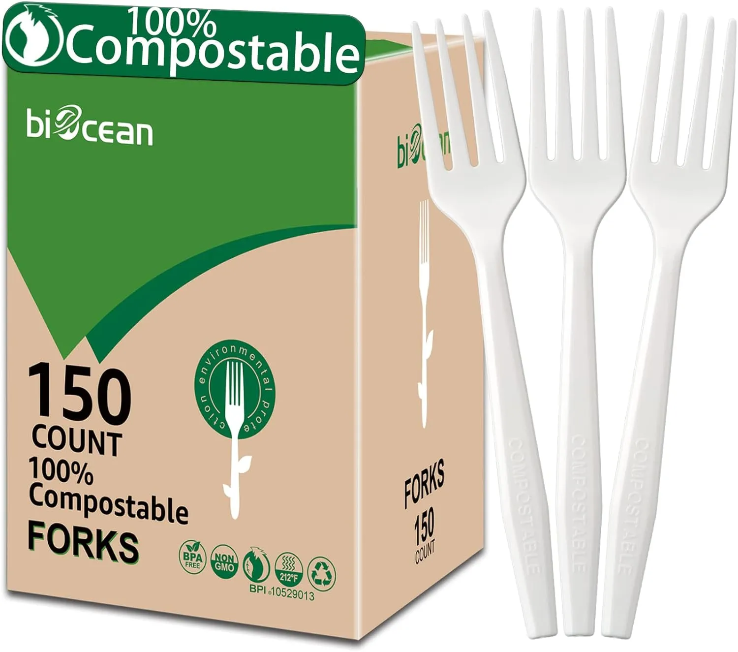 Eco-Friendly Corn Starch Cutlery Set: 100% Compostable & Durable
