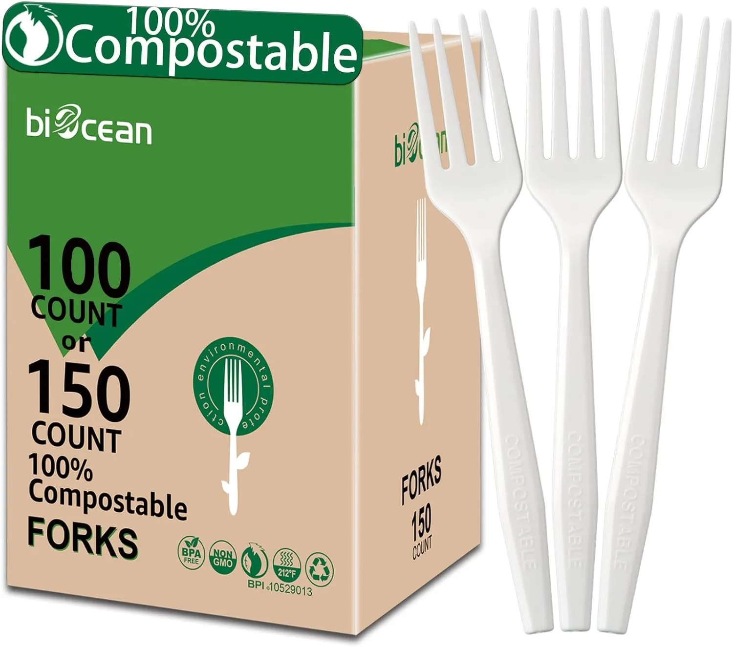 Eco-Friendly Corn Starch Cutlery Set: 100% Compostable & Durable