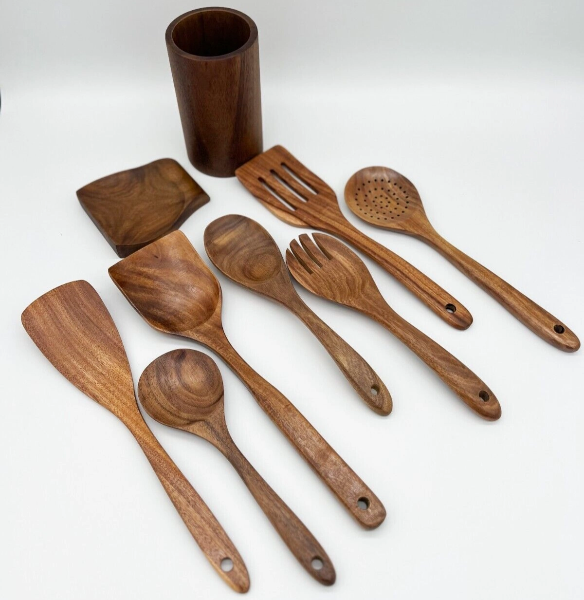 Eco-Friendly Teak Wood Kitchen Utensil Set (9-piece)