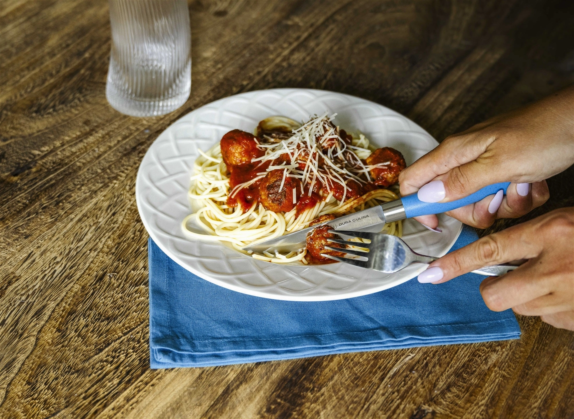 EcoCut 4 Piece Steak Knife Set, Blue by Dura Living