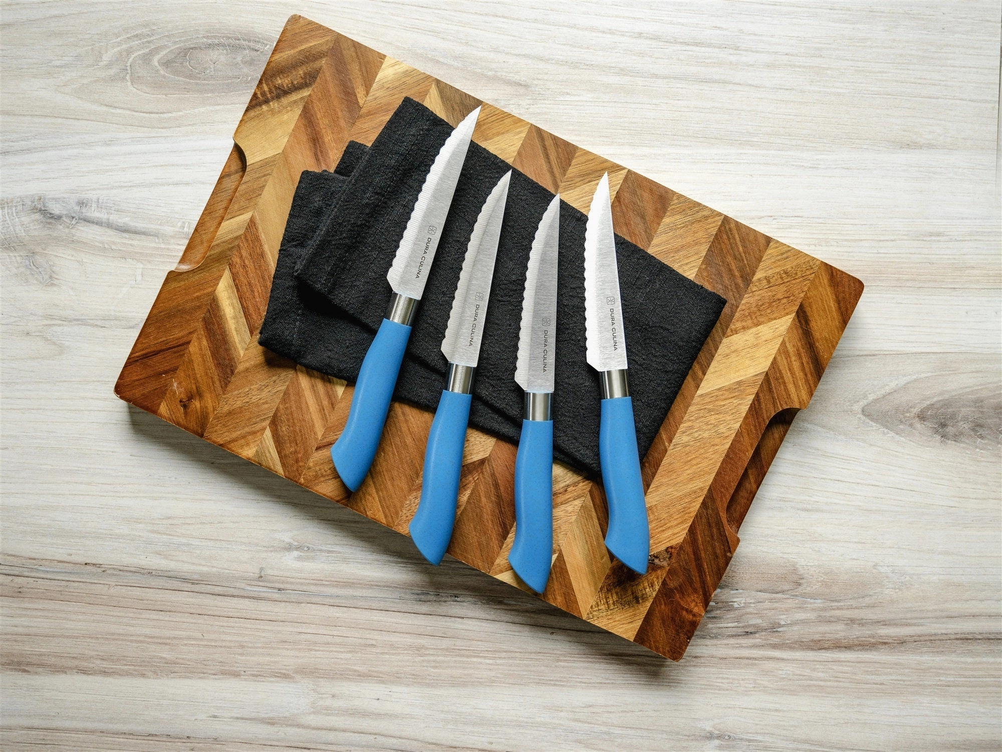 EcoCut 4 Piece Steak Knife Set, Blue by Dura Living