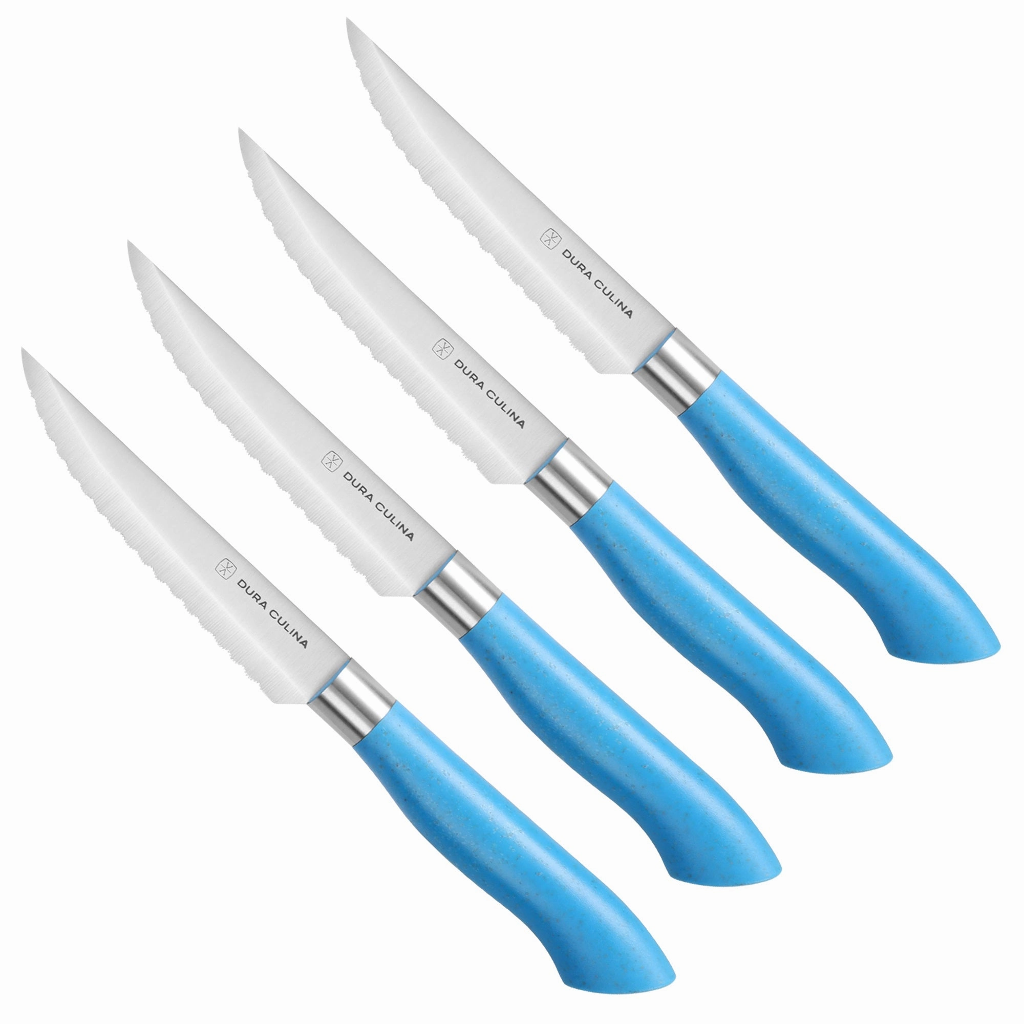 EcoCut 4 Piece Steak Knife Set, Blue by Dura Living
