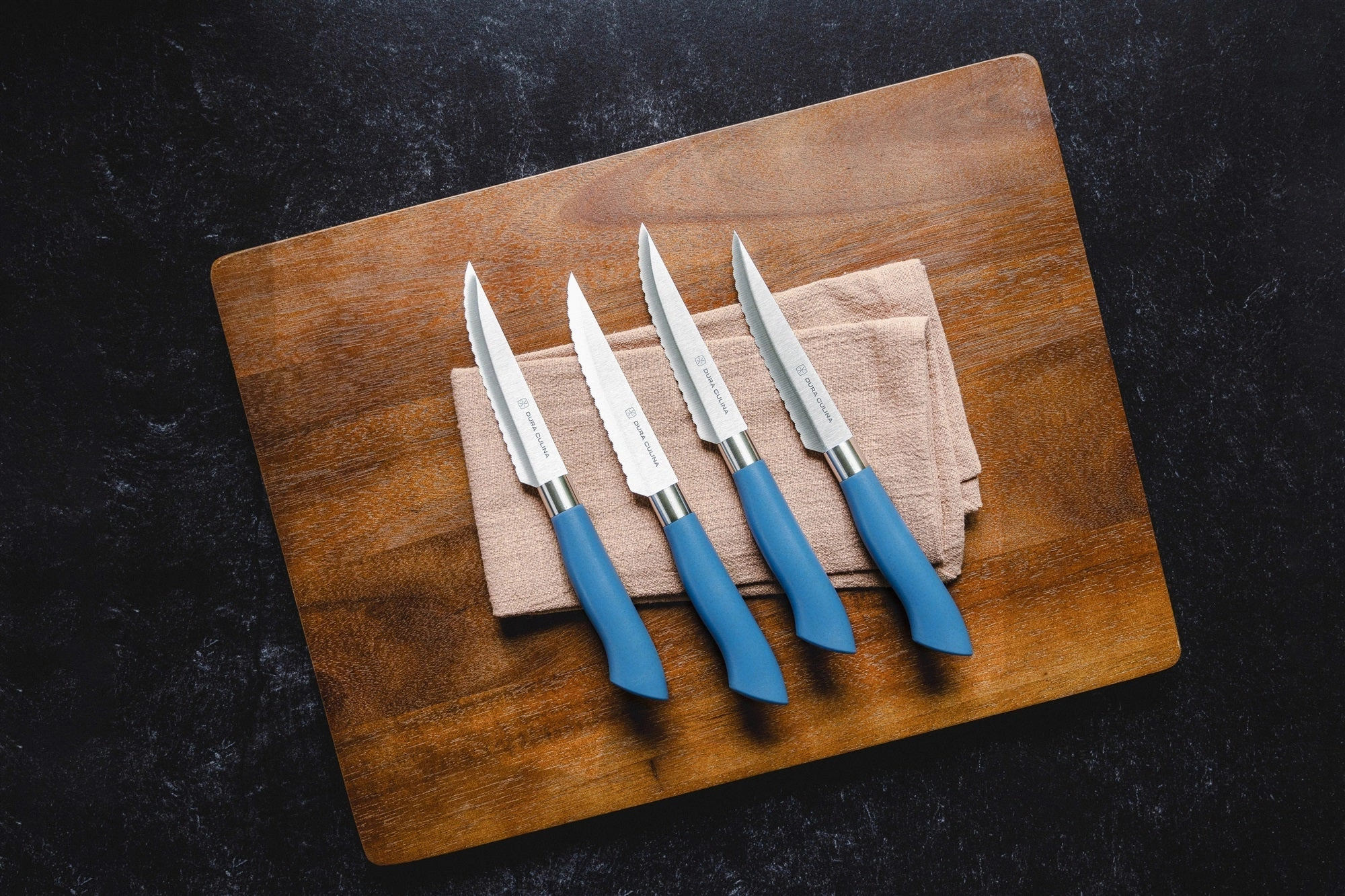 EcoCut 4 Piece Steak Knife Set, Blue by Dura Living