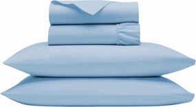 Egyptian Cotton Luxury 1000 Thread Count King Sheets Set - Soft 100% Cotton, 5-Star Hotel Quality, 4 Pc Sky Blue With Elasticized Deep Pocket