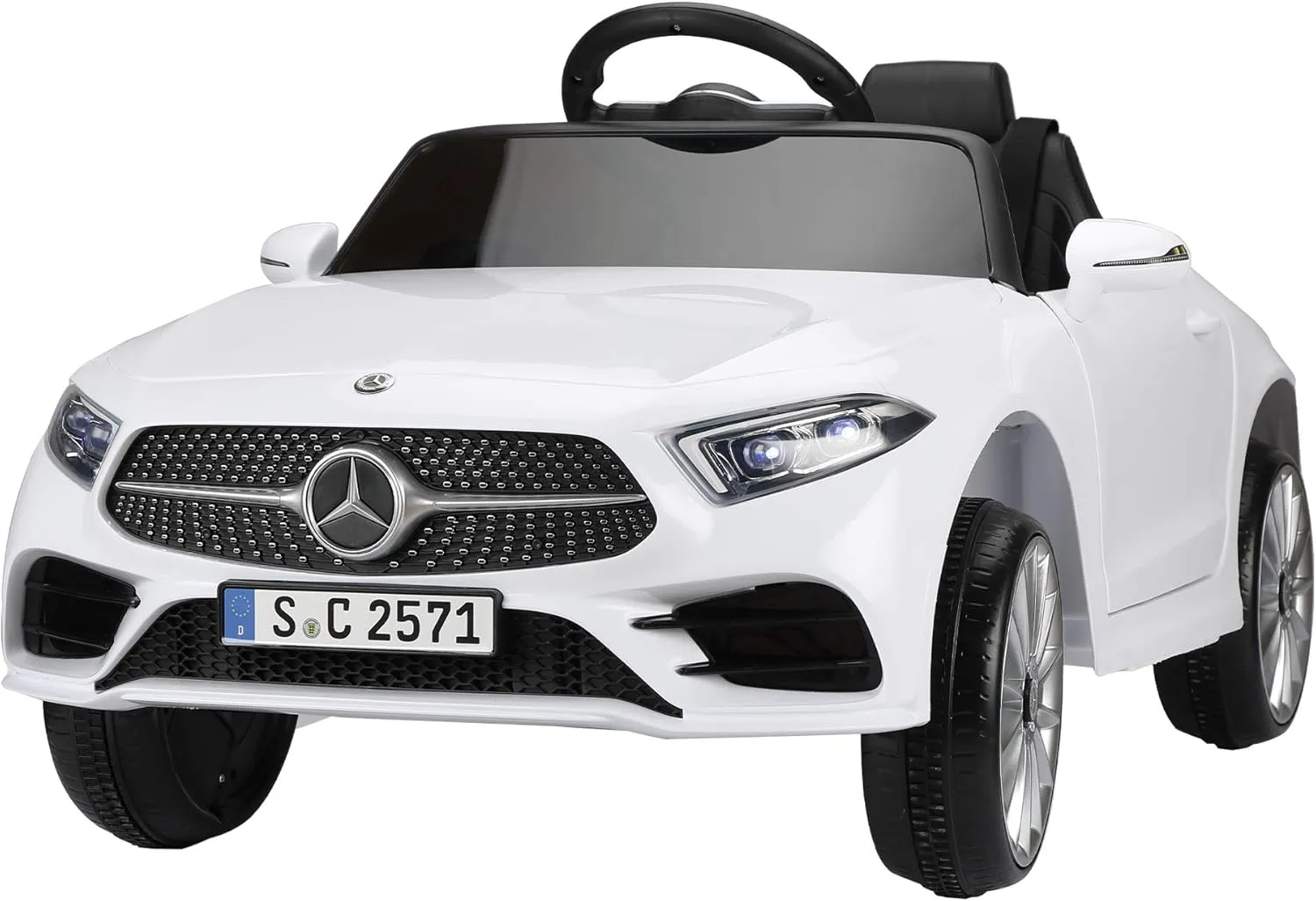 Electric Car for Kids 37-95 Months Licensed Mercedes Benz CLS 350, TOBBI Children Kid Ride On Car with Parental Remote Control, Kids’ Electric Vehicle with Soft Start Design/Radio & LED Lights