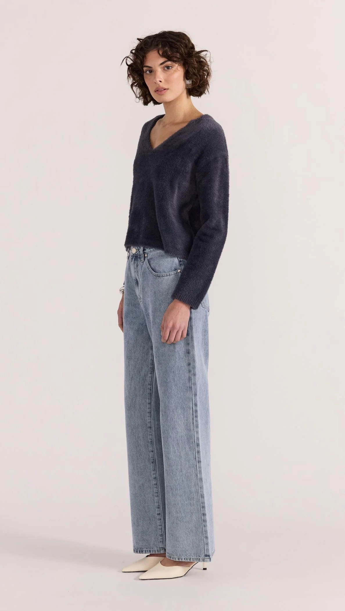 Ember Fluffy Knit Jumper Slate