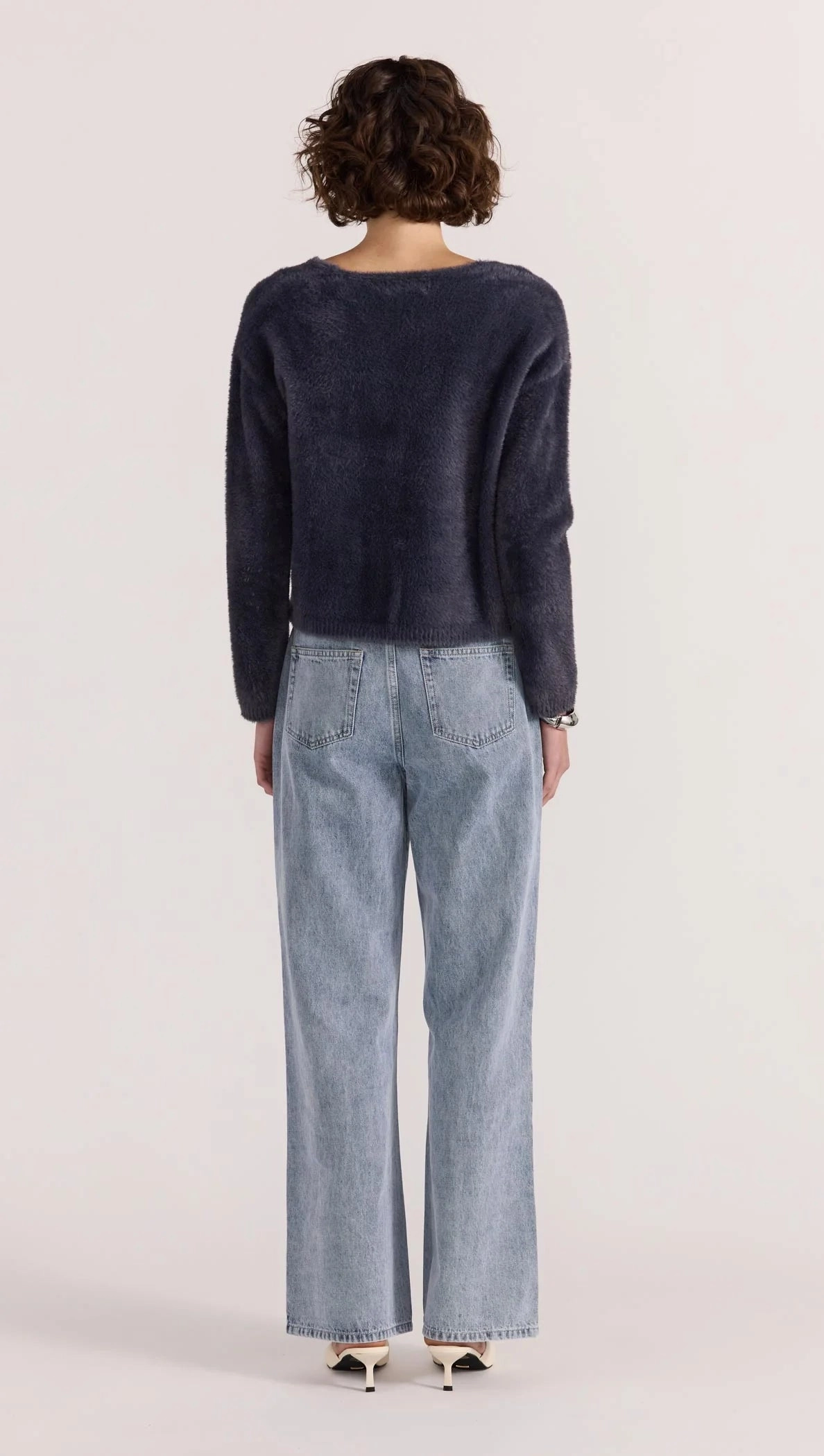 Ember Fluffy Knit Jumper Slate