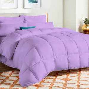Emperor Comforter Set - 1000 Thread Count 8 Piece Bed in a Bag (21 inch Deep Pocket Sheet Set, Bed Skirt and 500GSM Comforter) 100% Egyptian Cotton Bedding Set - Lilac