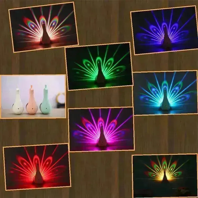 Enchanting Peacock Projection Lamp