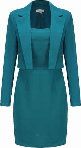EXLURA Women's Professional Business Lightweight Blazer Dress Suit Sets 2 Piece Work Office Fashion Outfits