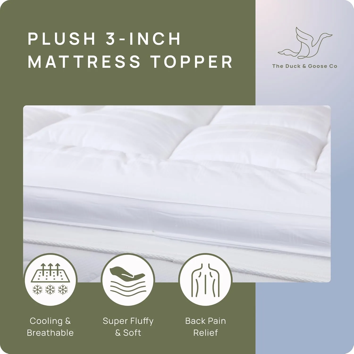 Extra Thick Pillow Top 3 Inch Mattress Topper Queen Size for Firm Mattress, Cooling Fluffy Cotton Hotel Mattress Bed Topper for Cloud Like Sleep & Back Pain, Plush Soft Pad, Fit to 6”-22” Mattress