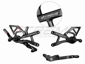 Extreme Components GP EVO Rearsets Kit STD And Reverse Shifting  Aluminium Black Heel (FOR AKRAPOVIC RACING FULL SYSTEM) YAMAHA R1 (2020/2022)
