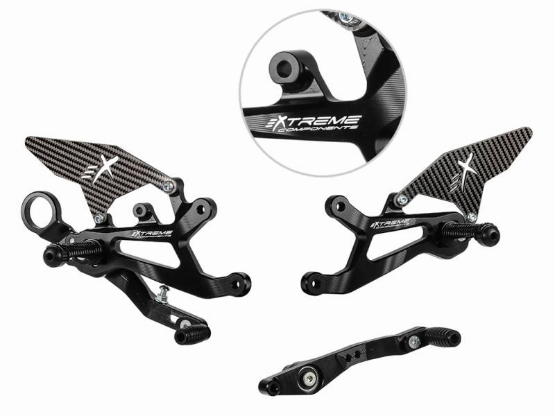 Extreme Components Rearset BMW S1000RR 15-19 STD/GP black w carbon