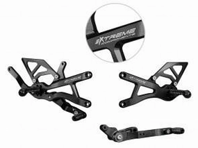 Extreme Components Rearset Yam R1 15-21 STD/GP Black w alum heel