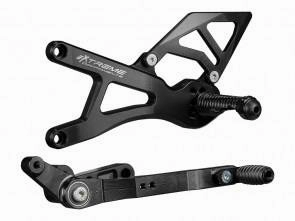 Extreme Components Rearset Yam R1 15-21 STD/GP Black w alum heel