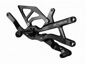 Extreme Components Rearset Yam R1 15-21 STD/GP Black w alum heel