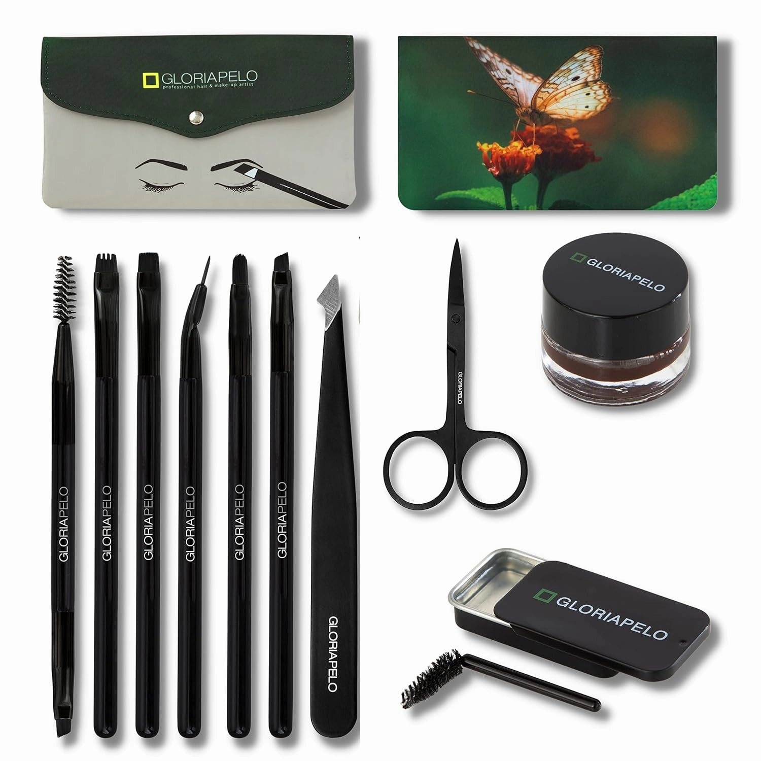 Eyebrow Brush Set – Premium Make-up Brush Kit – 10pcs Eyebrow Brush Makeup - Professional Make-up Brush Set - Eyebrow Makeup Gel - Eyebrow Lamination Soap