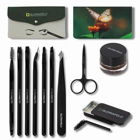 Eyebrow Brush Set – Premium Make-up Brush Kit – 10pcs Eyebrow Brush Makeup - Professional Make-up Brush Set - Eyebrow Makeup Gel - Eyebrow Lamination Soap
