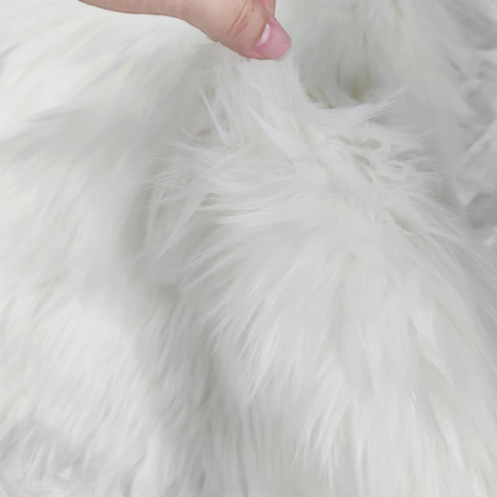 Faux Fur Sheepskin Square Chair Cover Seat Cushion Pad, 24"*24" Luxurious Wool Area Rugs Fluffy Floor Mat for Living Sofa, Photographing Background Office Home Decor Carpet (Coffee)