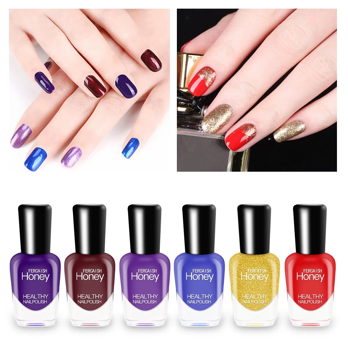 FERCAISH 20 Bottles Non Toxic Nail Polish Set, Eco-Friendly Easy Peel Off and Quick Dry Water Based Nail Polish for Women, Teens, Kids