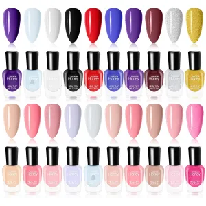 FERCAISH 20 Bottles Non Toxic Nail Polish Set, Eco-Friendly Easy Peel Off and Quick Dry Water Based Nail Polish for Women, Teens, Kids