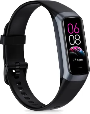 Fitness Tracker with Heart Rate, Blood Pressure, Sleep Tracking, Calorie Tracking, Activity Tracker with 1.1" AMOLED Color Screen, Waterproof Step Tracker for Android iPhones Women Men