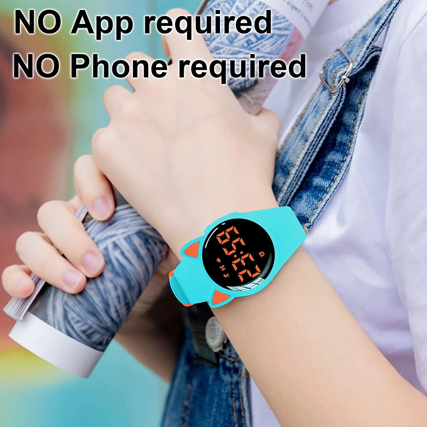 Fitness Tracker Pedometer Watch, No App No Phone Required, USB Charge 1 Hour for 20 Days Use, IP68 Waterproof Digital Watch with Alarm Clock Timer Distance Step Tracker for Kid Teen Boys Girls