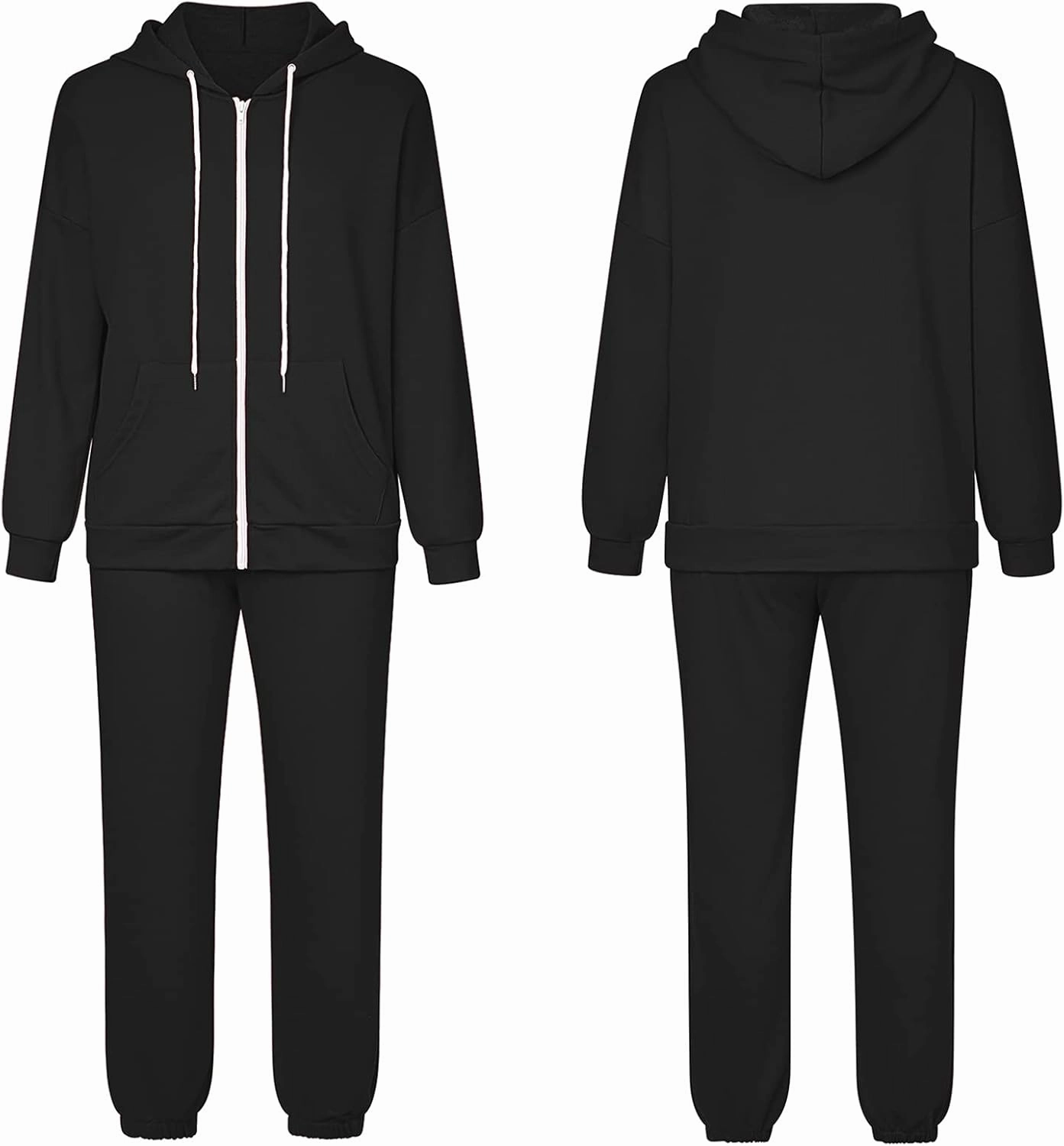 Fixmatti Womens Tracksuit Zip Up Hoodie Sweatsuits 2 Pieces Jogger Sets with Pockets