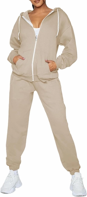 Fixmatti Womens Tracksuit Zip Up Hoodie Sweatsuits 2 Pieces Jogger Sets with Pockets