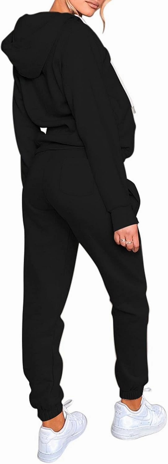 Fixmatti Womens Tracksuit Zip Up Hoodie Sweatsuits 2 Pieces Jogger Sets with Pockets