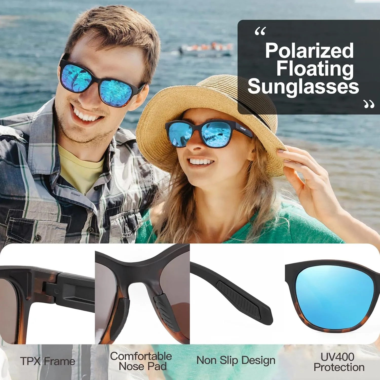 Floating Polarized Sunglasses, Water Sports Sunglasses for Men and Women